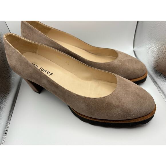 JON JOSEF Made in Spain‎ Block Heels Shoes Pumps - Beige Tan Suede 8.5 - Picture 2 of 16